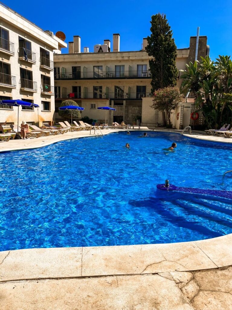 large pool at hotel ciudad de castelldefels, 30 minutes from barcelona