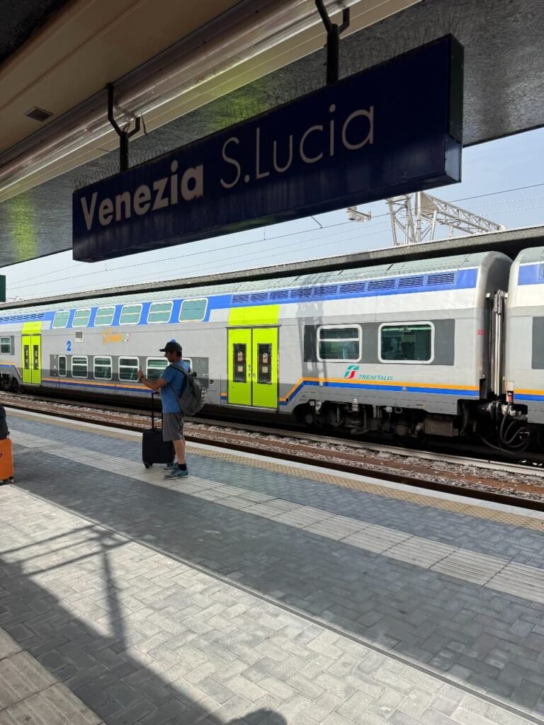 train in italy at the station in venice
